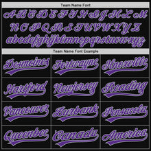 Load image into Gallery viewer, Custom Black Purple-Gray Authentic Throwback Baseball Jersey