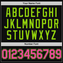 Load image into Gallery viewer, Custom Black Pink-Neon Green Authentic Throwback Baseball Jersey