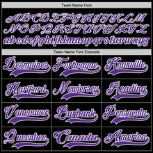 Load image into Gallery viewer, Custom Black Purple-White Hockey Jersey