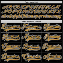 Load image into Gallery viewer, Custom Black Old Gold-White Hockey Jersey