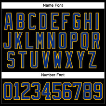 Load image into Gallery viewer, Custom Black Royal-Gold Hockey Jersey