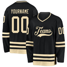 Load image into Gallery viewer, Custom Black Cream Hockey Jersey