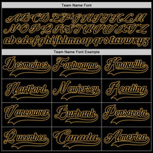 Load image into Gallery viewer, Custom Black Old Gold Hockey Jersey