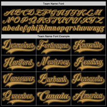 Load image into Gallery viewer, Custom Black Old Gold Hockey Jersey