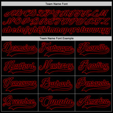 Load image into Gallery viewer, Custom Black Red Hockey Jersey