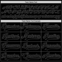 Load image into Gallery viewer, Custom Black Steel Gray Hockey Jersey