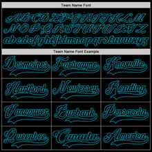 Load image into Gallery viewer, Custom Black Teal Hockey Jersey