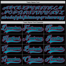 Load image into Gallery viewer, Custom Black Pink-Teal Hockey Jersey