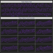 Load image into Gallery viewer, Custom Black Purple Authentic Baseball Jersey
