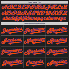 Load image into Gallery viewer, Custom Black Orange-Purple Authentic Baseball Jersey