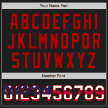 Load image into Gallery viewer, Custom Black USA Flag-Red Authentic Baseball Jersey