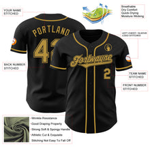 Load image into Gallery viewer, Custom Black Old Gold Authentic Baseball Jersey