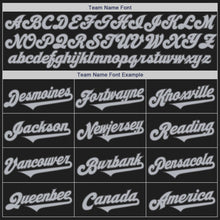 Load image into Gallery viewer, Custom Black Gray-Steel Gray Authentic Baseball Jersey