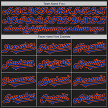 Load image into Gallery viewer, Custom Black Royal-Orange Authentic Baseball Jersey