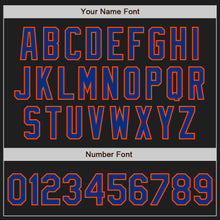 Load image into Gallery viewer, Custom Black Royal-Orange Authentic Baseball Jersey