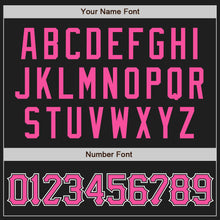 Load image into Gallery viewer, Custom Black White Pinstripe Pink Authentic Baseball Jersey