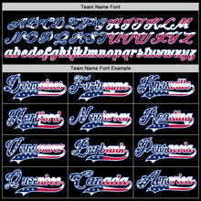 Load image into Gallery viewer, Custom Black USA Flag Royal-Red Hockey Jersey