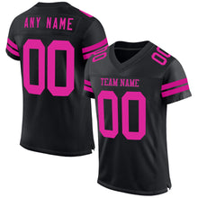 Load image into Gallery viewer, Custom Black Deep Pink Mesh Authentic Football Jersey
