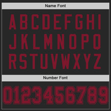 Load image into Gallery viewer, Custom Black Crimson Mesh Authentic Football Jersey