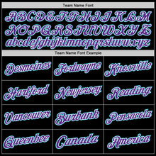 Load image into Gallery viewer, Custom Black Teal-Purple Authentic Throwback Basketball Jersey