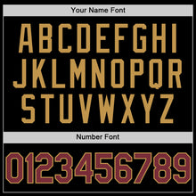 Load image into Gallery viewer, Custom Black Burgundy-Old Gold Authentic Throwback Basketball Jersey