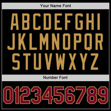 Load image into Gallery viewer, Custom Black Maroon-Old Gold Authentic Throwback Basketball Jersey