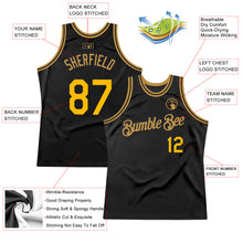 Load image into Gallery viewer, Custom Black Gold-Old Gold Authentic Throwback Basketball Jersey