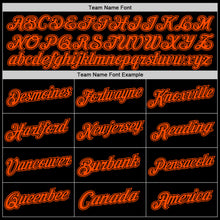 Load image into Gallery viewer, Custom Black Orange Authentic Throwback Basketball Jersey