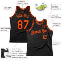 Load image into Gallery viewer, Custom Black Orange Authentic Throwback Basketball Jersey