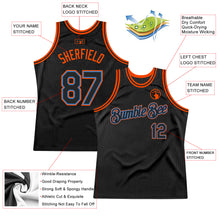 Load image into Gallery viewer, Custom Black Powder Blue-Orange Authentic Throwback Basketball Jersey
