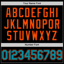 Load image into Gallery viewer, Custom Black Teal-Orange Authentic Throwback Basketball Jersey