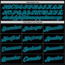 Load image into Gallery viewer, Custom Black Teal Authentic Throwback Basketball Jersey