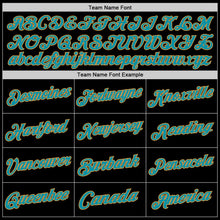 Load image into Gallery viewer, Custom Black Teal-Old Gold Authentic Throwback Basketball Jersey