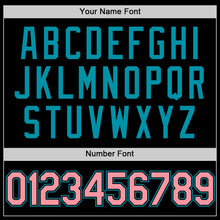 Load image into Gallery viewer, Custom Black Medium Pink-Teal Authentic Throwback Basketball Jersey