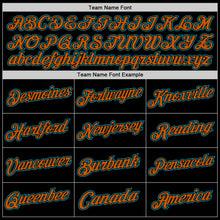 Load image into Gallery viewer, Custom Black Teal-Texas Orange Authentic Throwback Basketball Jersey