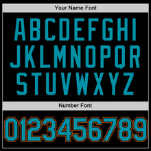 Load image into Gallery viewer, Custom Black Teal-Texas Orange Authentic Throwback Basketball Jersey