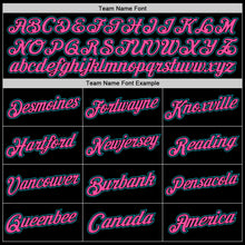 Load image into Gallery viewer, Custom Black Teal-Pink Authentic Throwback Basketball Jersey