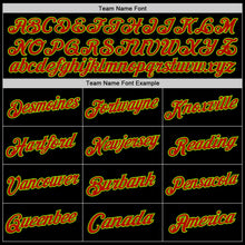 Load image into Gallery viewer, Custom Black Neon Green-Red Authentic Throwback Basketball Jersey