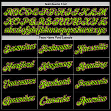 Load image into Gallery viewer, Custom Black Medium Pink-Neon Green Authentic Throwback Basketball Jersey