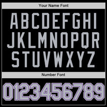 Load image into Gallery viewer, Custom Black Gray-Purple Authentic Throwback Basketball Jersey