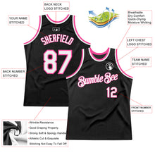 Load image into Gallery viewer, Custom Black White-Pink Authentic Throwback Basketball Jersey