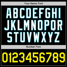 Load image into Gallery viewer, Custom Black Light Yellow-Teal Authentic Throwback Basketball Jersey