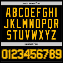 Load image into Gallery viewer, Custom Black Gold Authentic Throwback Basketball Jersey