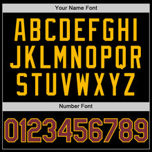 Load image into Gallery viewer, Custom Black Burgundy-Gold Authentic Throwback Basketball Jersey