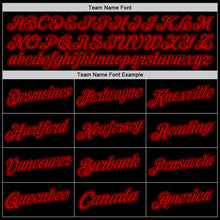 Load image into Gallery viewer, Custom Black Red Authentic Throwback Basketball Jersey