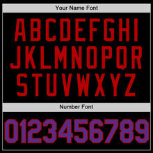 Load image into Gallery viewer, Custom Black Purple-Red Authentic Throwback Basketball Jersey