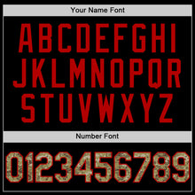 Load image into Gallery viewer, Custom Black Camo-Red Authentic Throwback Basketball Jersey