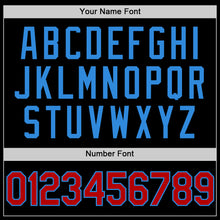 Load image into Gallery viewer, Custom Black Red-Powder Blue Authentic Throwback Basketball Jersey