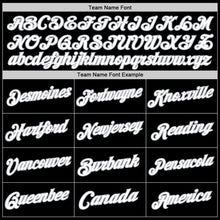 Load image into Gallery viewer, Custom Black White-Red Authentic Throwback Basketball Jersey