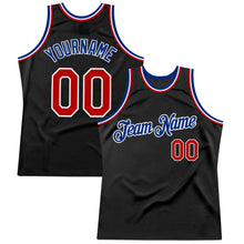 Load image into Gallery viewer, Custom Black Red-Royal Authentic Throwback Basketball Jersey